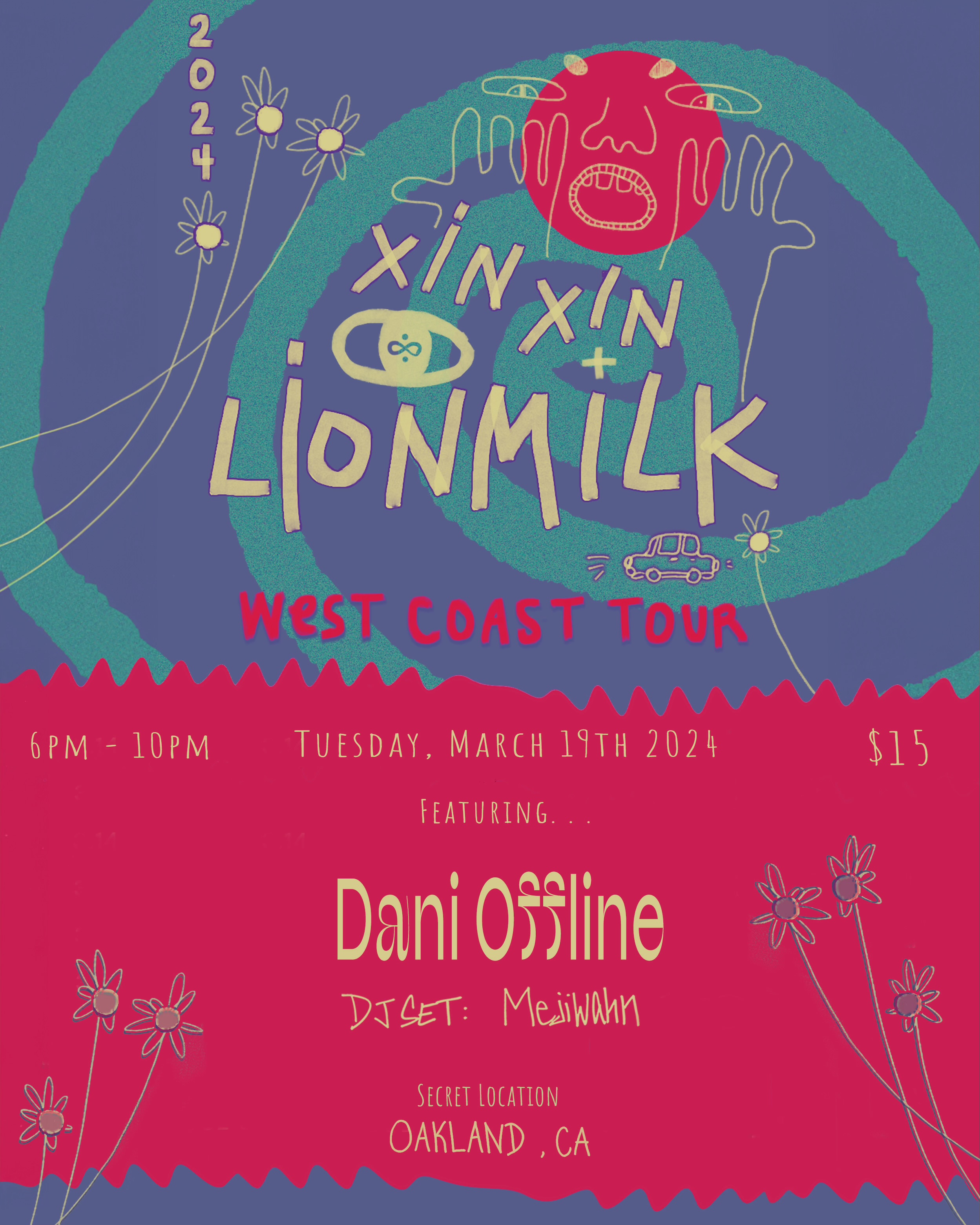 Show at Rhythm Retreat, opening for Lionmilk and Xinxin on their West Coast Tour